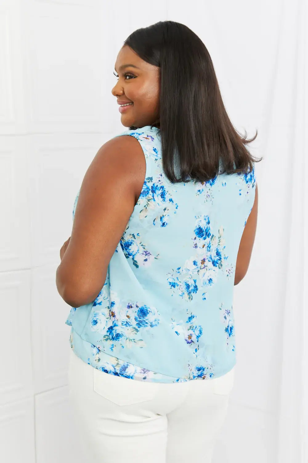 Sew In Love Off To Brunch Full Size Floral Tank Top - Trendsi - Flyclothing LLC