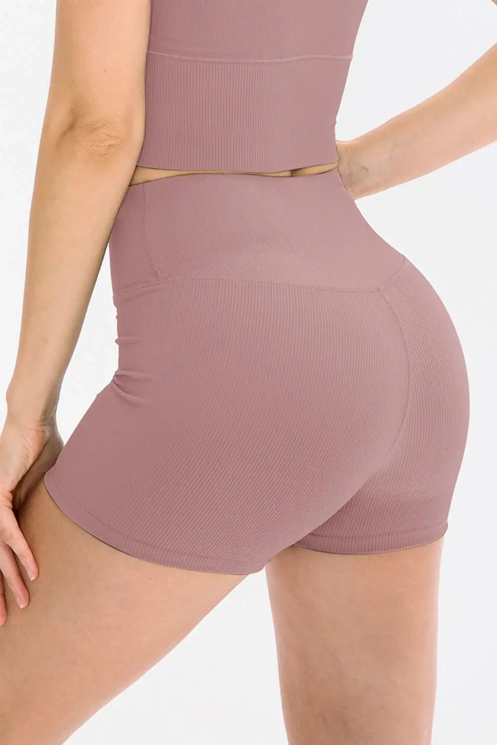 Slim Fit Wide Waistband Sports Shorts - Trendsi - Flyclothing LLC