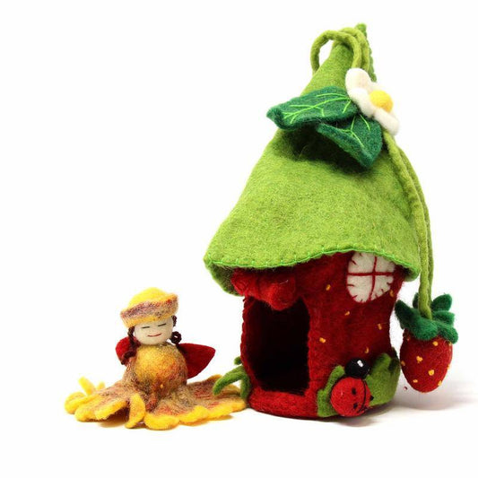 Felted Strawberry Fairy House - Global Groove - Global Groove