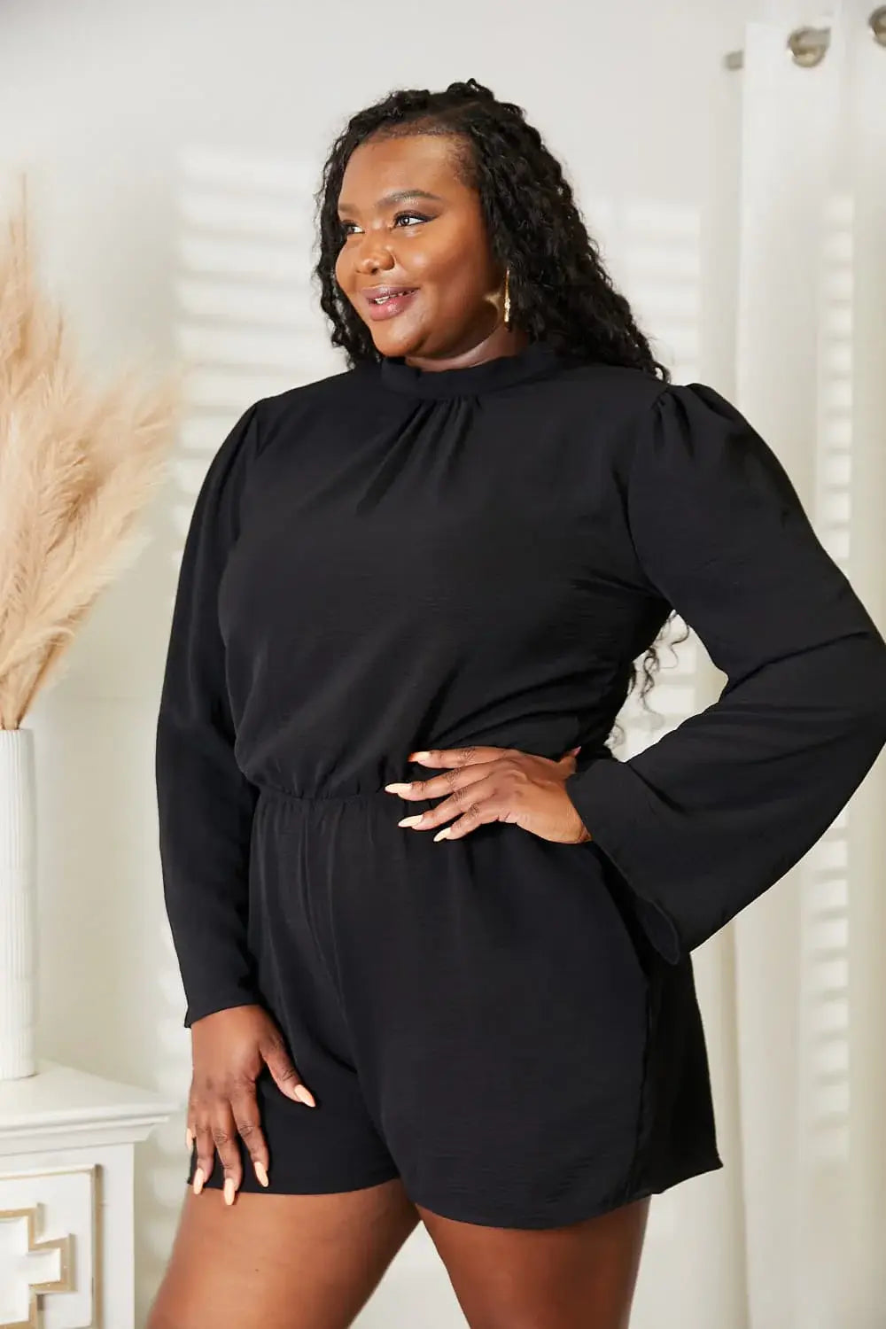 Culture Code Full Size Open Back Romper with Pockets - Trendsi - Flyclothing LLC