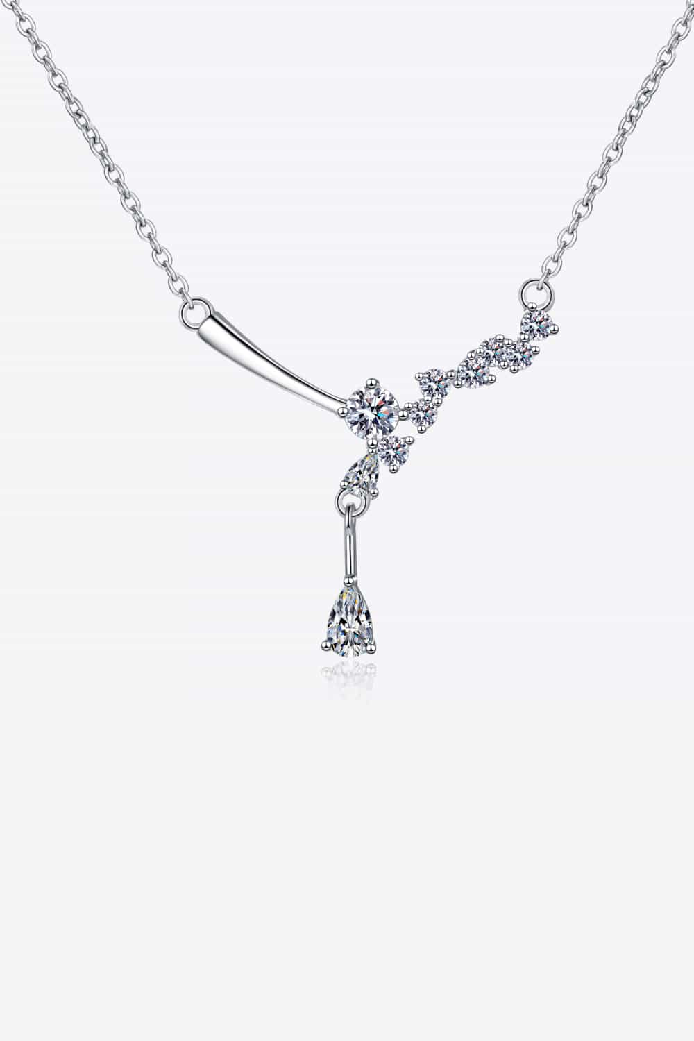 1 Carat Moissanite 925 Sterling Silver Necklace - Trendsi - Flyclothing LLC