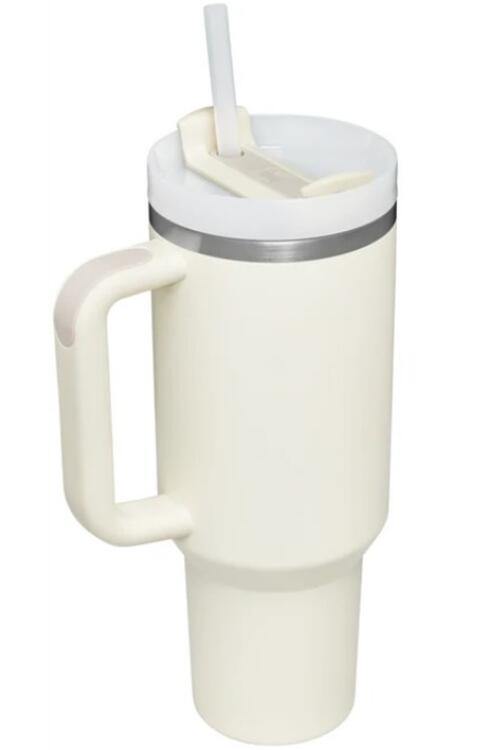 Stainless Steel Tumbler with Upgraded Handle and Straw - Trendsi