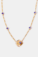 Moon & Star Shape Zircon Pendant Necklace - Trendsi - Flyclothing LLC
