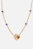 Moon & Star Shape Zircon Pendant Necklace - Trendsi - Flyclothing LLC
