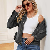 Washed Denim Jacket - Trendsi - Flyclothing LLC