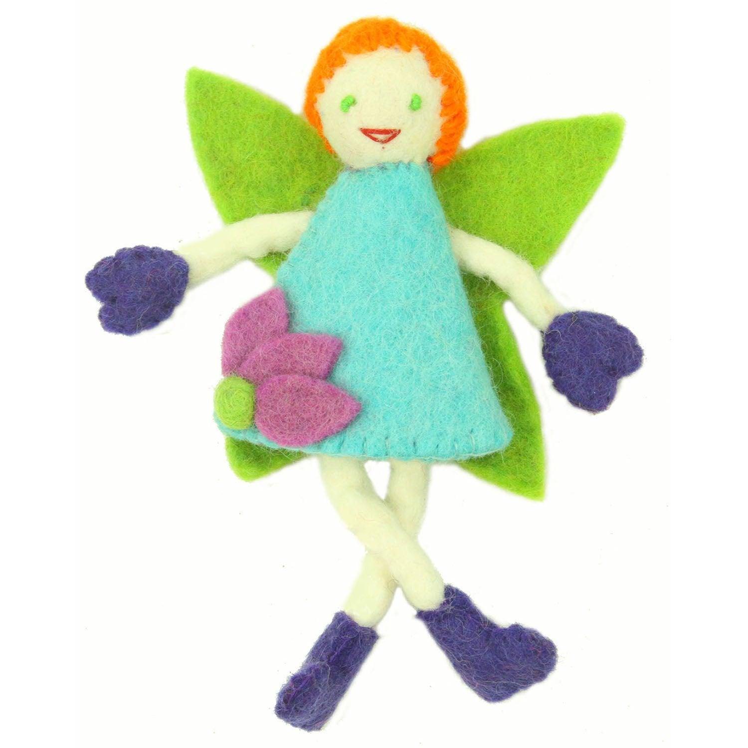 Hand Felted Tooth Fairy Pillow - Redhead with Blue Dress - Global Groove - Global Groove
