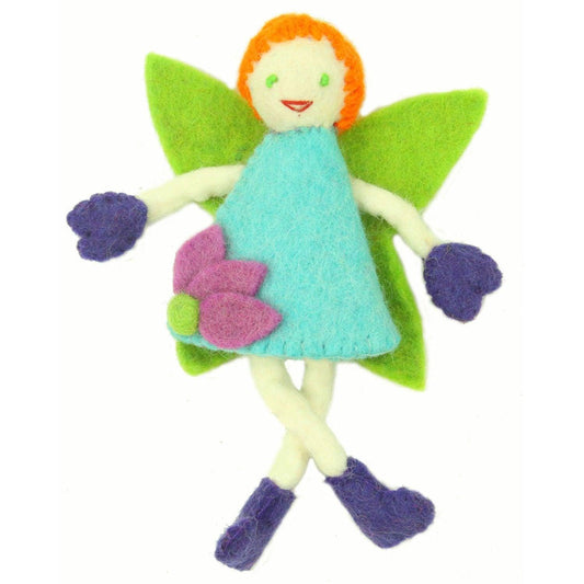 Hand Felted Tooth Fairy Pillow - Redhead with Blue Dress - Global Groove - Global Groove