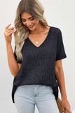 V-Neck Dropped Shoulder Tunic Top - Trendsi - Flyclothing LLC