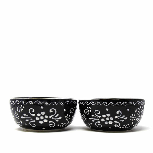 Encantada Handmade Pottery 5.5" Set of 2 Bowls, Ink - Encantada