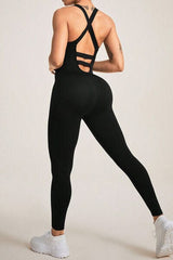 Crisscross Wide Strap Jumpsuit - Trendsi
