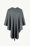Surplice Neck Pom-Pom Trim Poncho - Trendsi - Flyclothing LLC