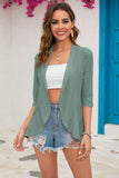 Half Sleeve Open Front Cardigan - Trendsi