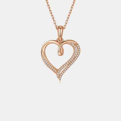 Moissanite 925 Sterling Silver Heart Shape Necklace - Trendsi - Flyclothing LLC
