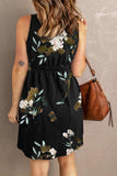 Double Take Printed Scoop Neck Sleeveless Buttoned Magic Dress with Pockets - Trendsi - Flyclothing LLC