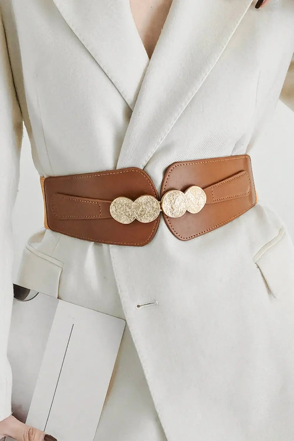 Alloy Buckle Elastic Belt - Trendsi - Flyclothing LLC