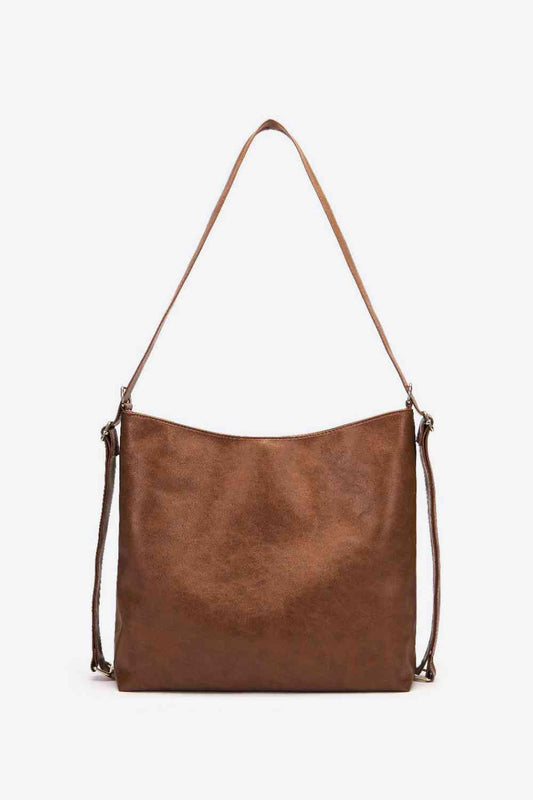 Large PU Leather Crossbody Bag - Trendsi