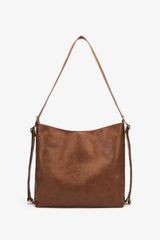 Large PU Leather Crossbody Bag - Trendsi