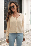Button-Down Dropped Shoulder Ribbed Cardigan - Trendsi - Flyclothing LLC