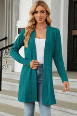Open Front Long Sleeve Cardigan - Trendsi - Flyclothing LLC