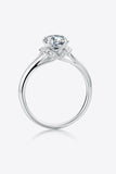 1 Carat Moissanite 925 Sterling Silver Split Shank Ring - Trendsi