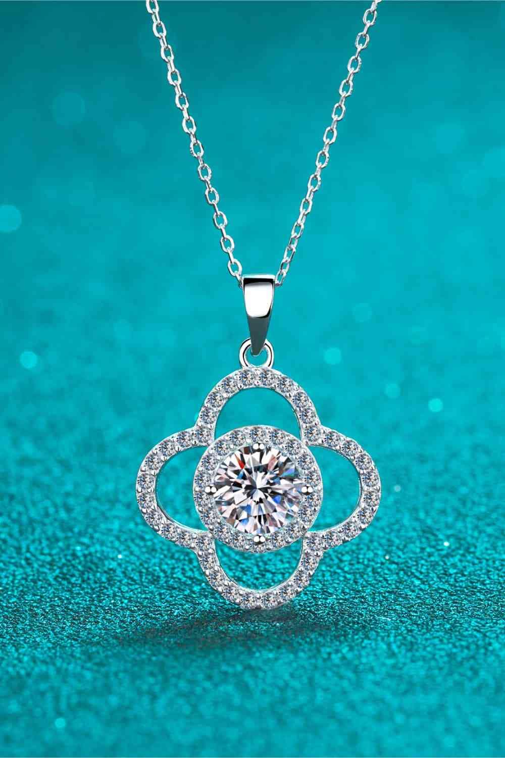 1 Carat Moissanite 925 Sterling Silver Necklace - Trendsi