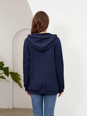 Raglan Sleeve Front Pocket Hoodie - Trendsi