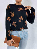 Patterned Drop Shoulder Sweater - Trendsi - Flyclothing LLC