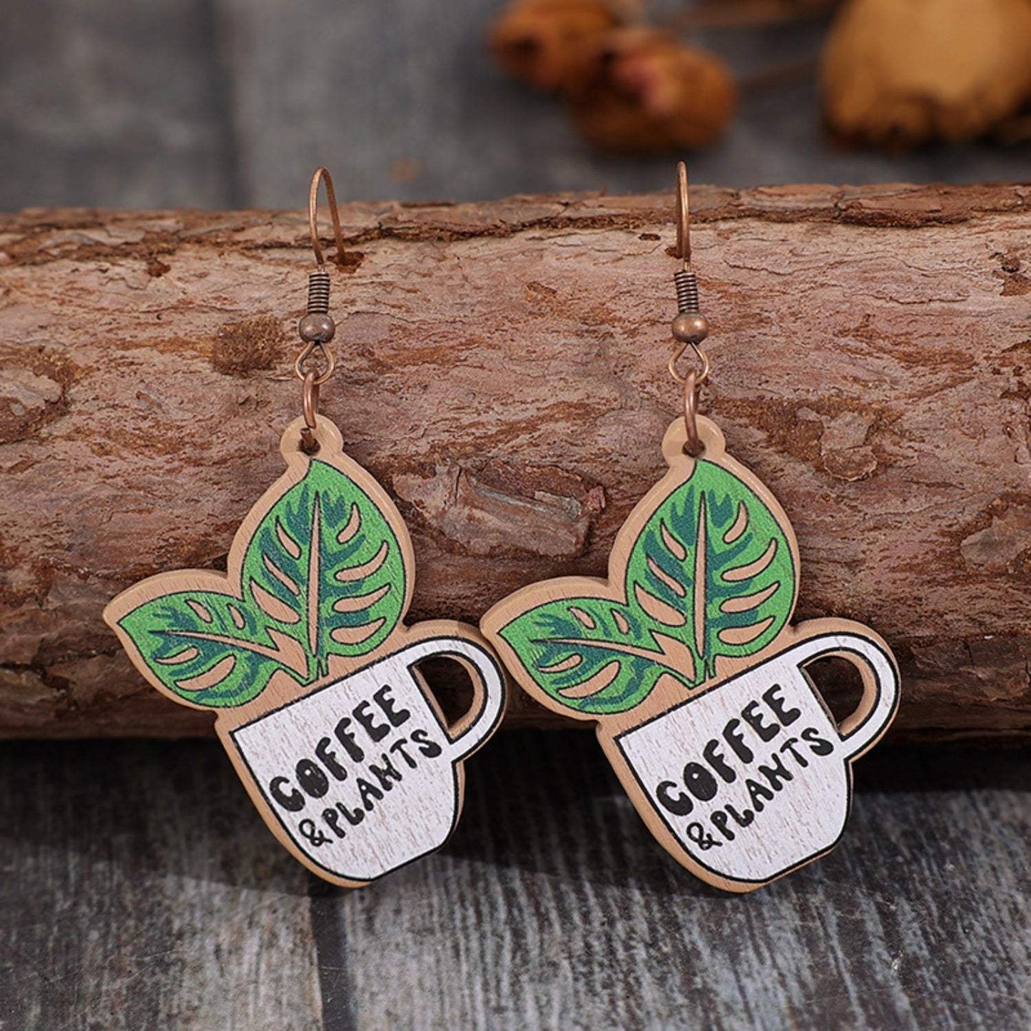 Wooden Alloy Dangle Earrings - Trendsi - Flyclothing LLC