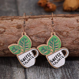 Wooden Alloy Dangle Earrings - Trendsi - Flyclothing LLC