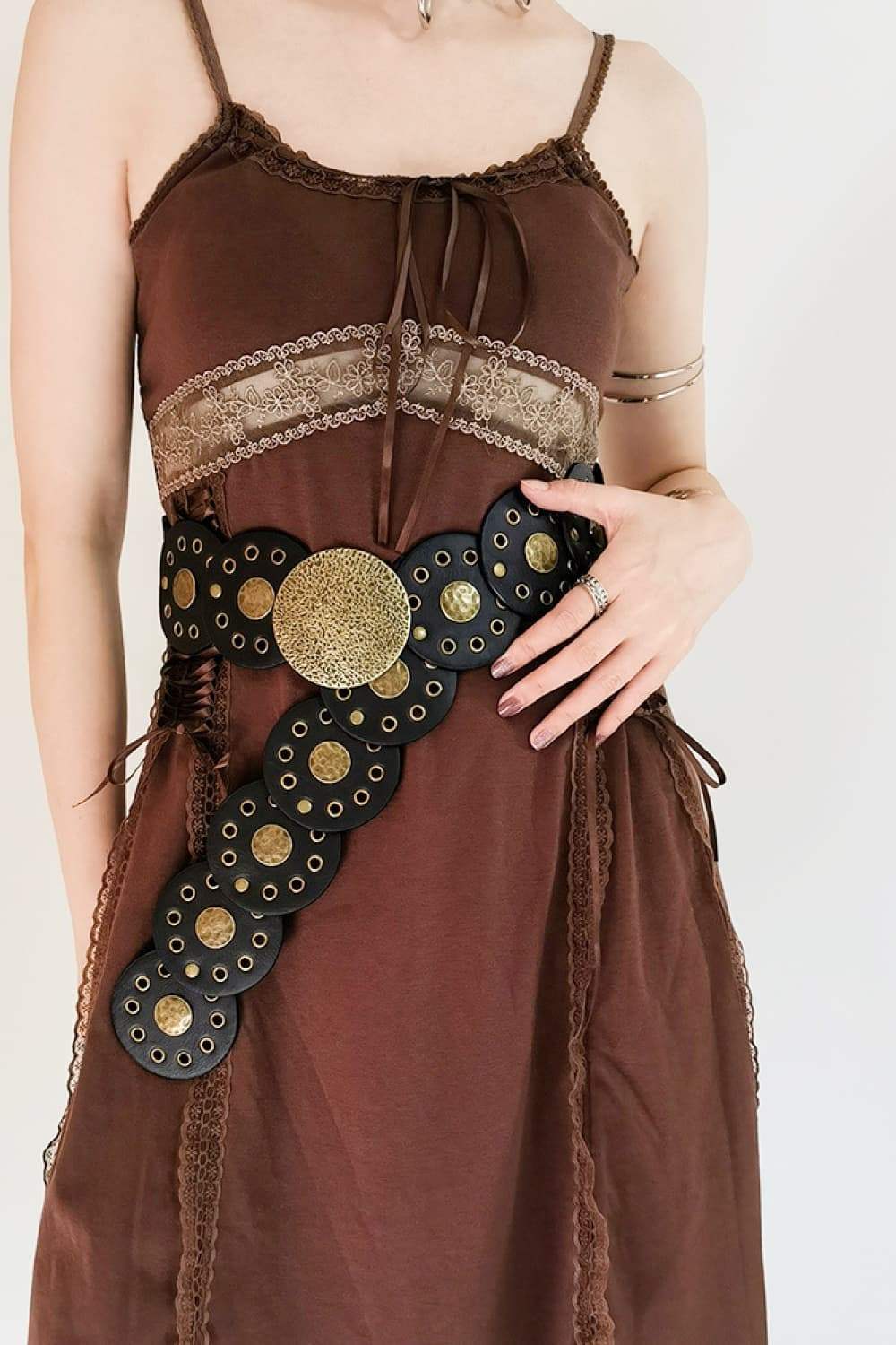 Round Shape PU Leather Belt - Trendsi - Flyclothing LLC
