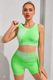Color Block Sports Bra and Shorts Set - Trendsi - Flyclothing LLC