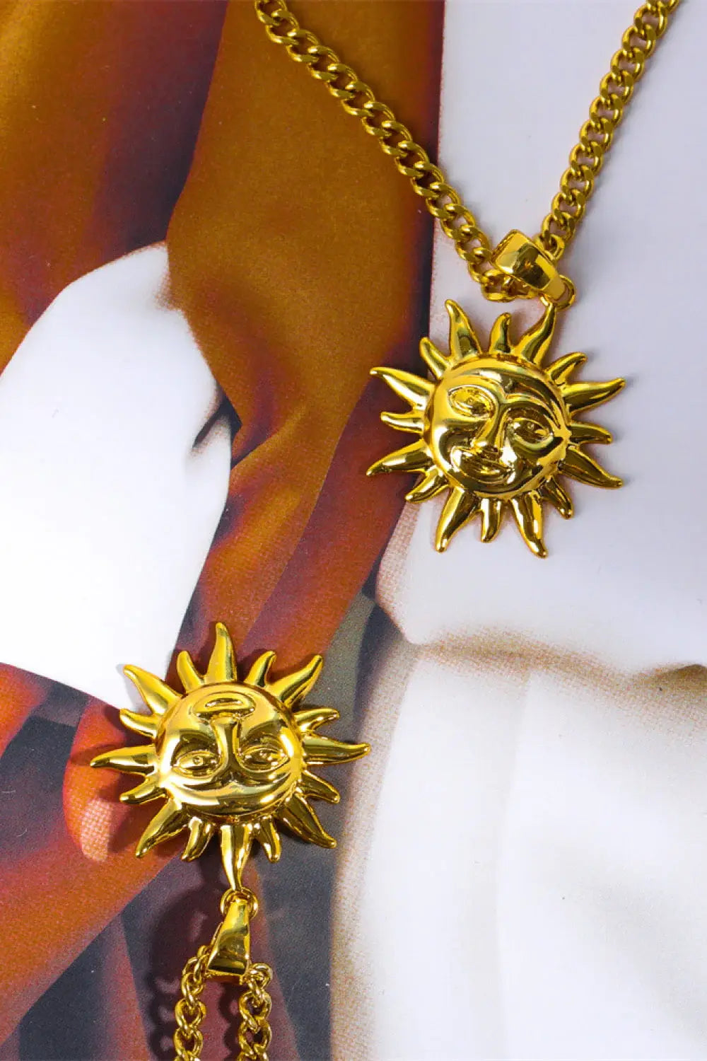 Sun Pendant Copper Necklace - Trendsi - Flyclothing LLC