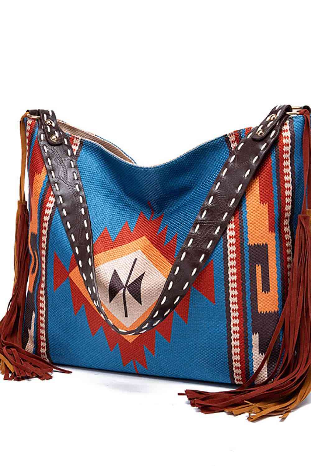 Geometric Canvas Tote Bag - Trendsi - Flyclothing LLC