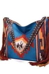 Geometric Canvas Tote Bag - Trendsi - Flyclothing LLC