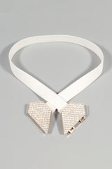 Rhinestone Heart Buckle Elastic Belt - Trendsi - Flyclothing LLC