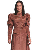 Scully CHOCOLATE MOIRE TIE BACK BLOUSE - Scully Leather