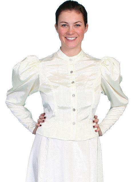 Scully NATURAL MOIRE TIE BACK BLOUSE - Scully Leather - Flyclothing LLC