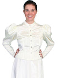 Scully NATURAL MOIRE TIE BACK BLOUSE - Scully Leather