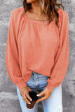 Square Neck Waffle-Knit Top - Trendsi - Flyclothing LLC