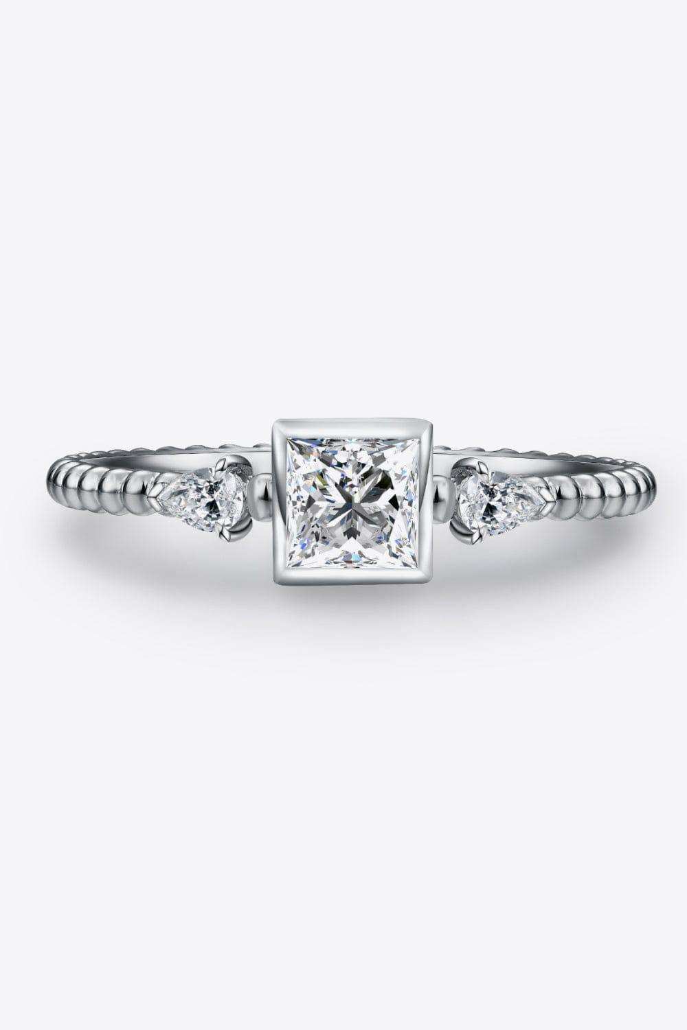 Moissanite Square Shape 925 Sterling Silver Ring - Trendsi - Flyclothing LLC