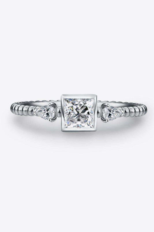 Moissanite Square Shape 925 Sterling Silver Ring - Trendsi - Flyclothing LLC