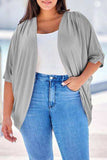 Plus Size Ribbed Cocoon Cover Up - Trendsi - Flyclothing LLC