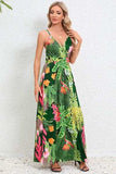 Printed Surplice Maxi Cami Dress - Trendsi - Flyclothing LLC