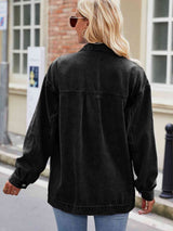 Button Up Denim Jacket with Pockets - Trendsi - Flyclothing LLC