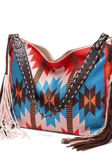 Geometric Canvas Tote Bag - Trendsi - Flyclothing LLC