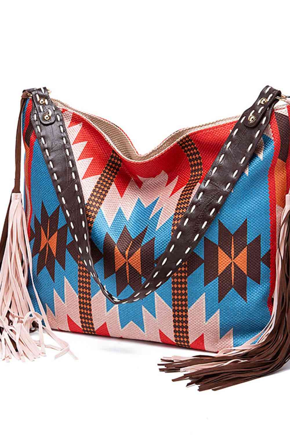 Geometric Canvas Tote Bag - Trendsi - Flyclothing LLC