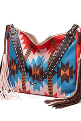 Geometric Canvas Tote Bag - Trendsi