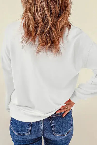 Sequin Round Neck Long Sleeve Sweatshirt - Trendsi - Flyclothing LLC
