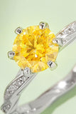 1 Carat Moissanite Contrast 925 Sterling Silver Ring - Trendsi