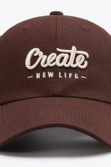 CREATE NEW LIFE Adjustable Cotton Baseball Cap - Trendsi - Flyclothing LLC